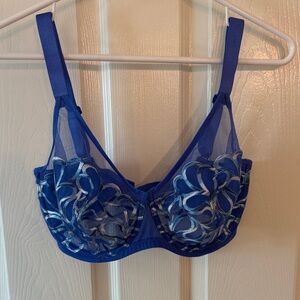 Paramour Blue and Silver Floral Bra